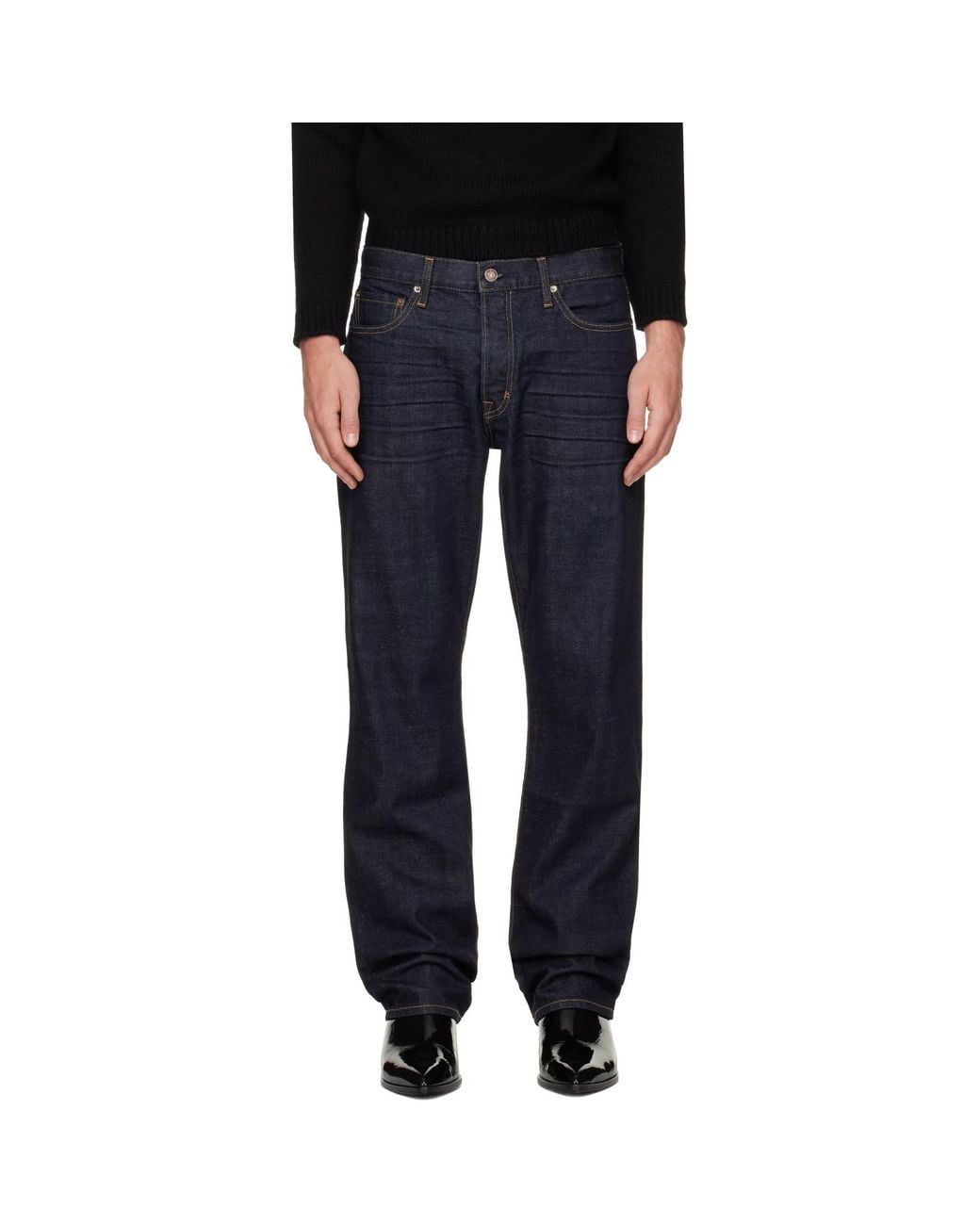 Tom Ford Black Selvedge 50's Straight Fit Jeans for men