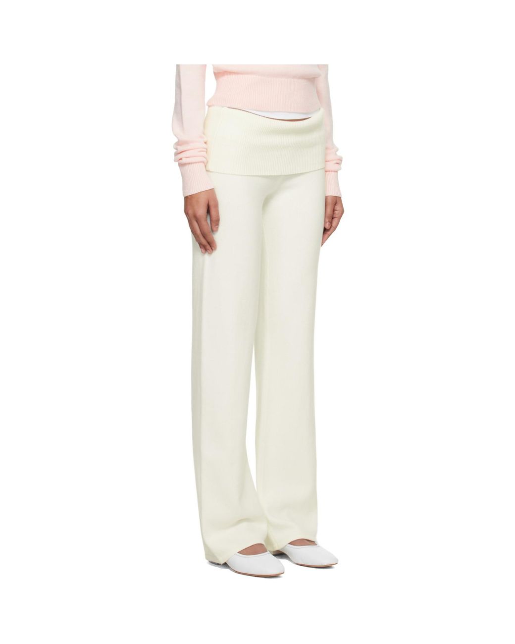 Skims White Off- 'Sweater Knits' Foldover Lounge Pants