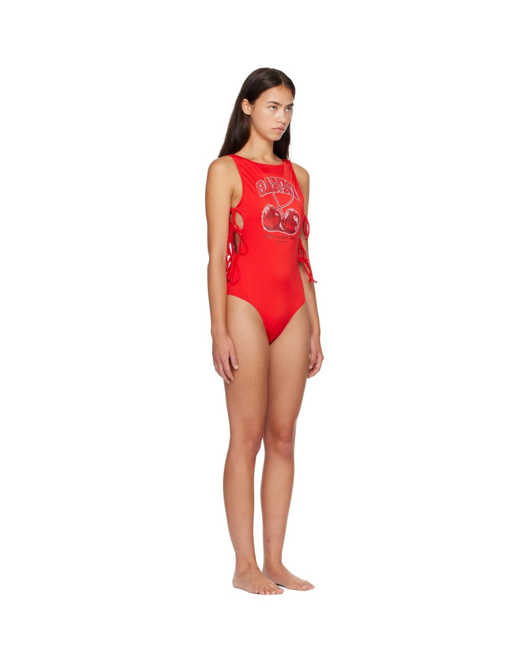 Ganni Red Cherry Swimsuit