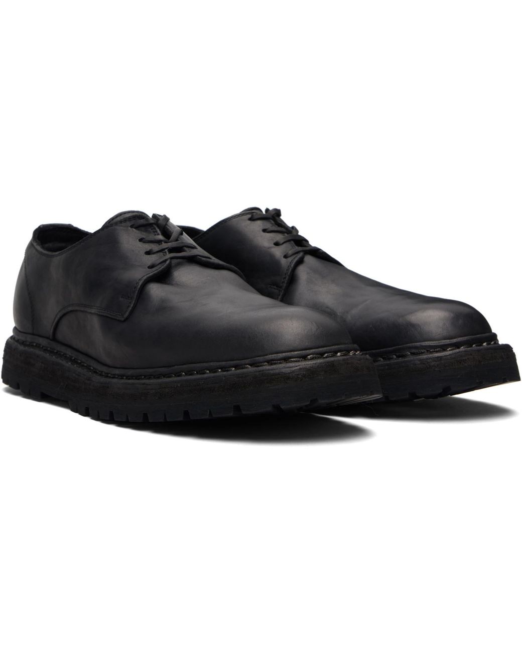 Guidi Black Soft Horse Leather 99 Derbys for men