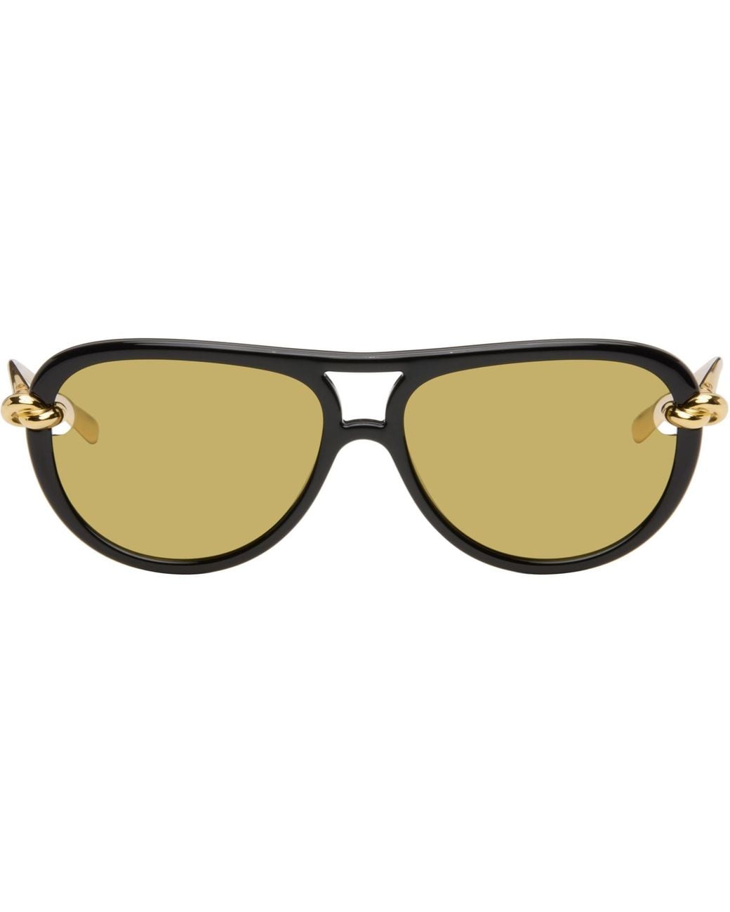 Bottega Veneta Black Knot Aviator Sunglasses for men