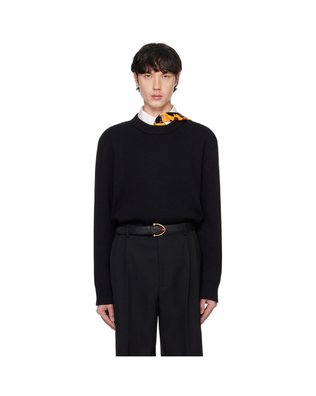 Bottega Veneta Black Classic Wool Tailored Sweater for men