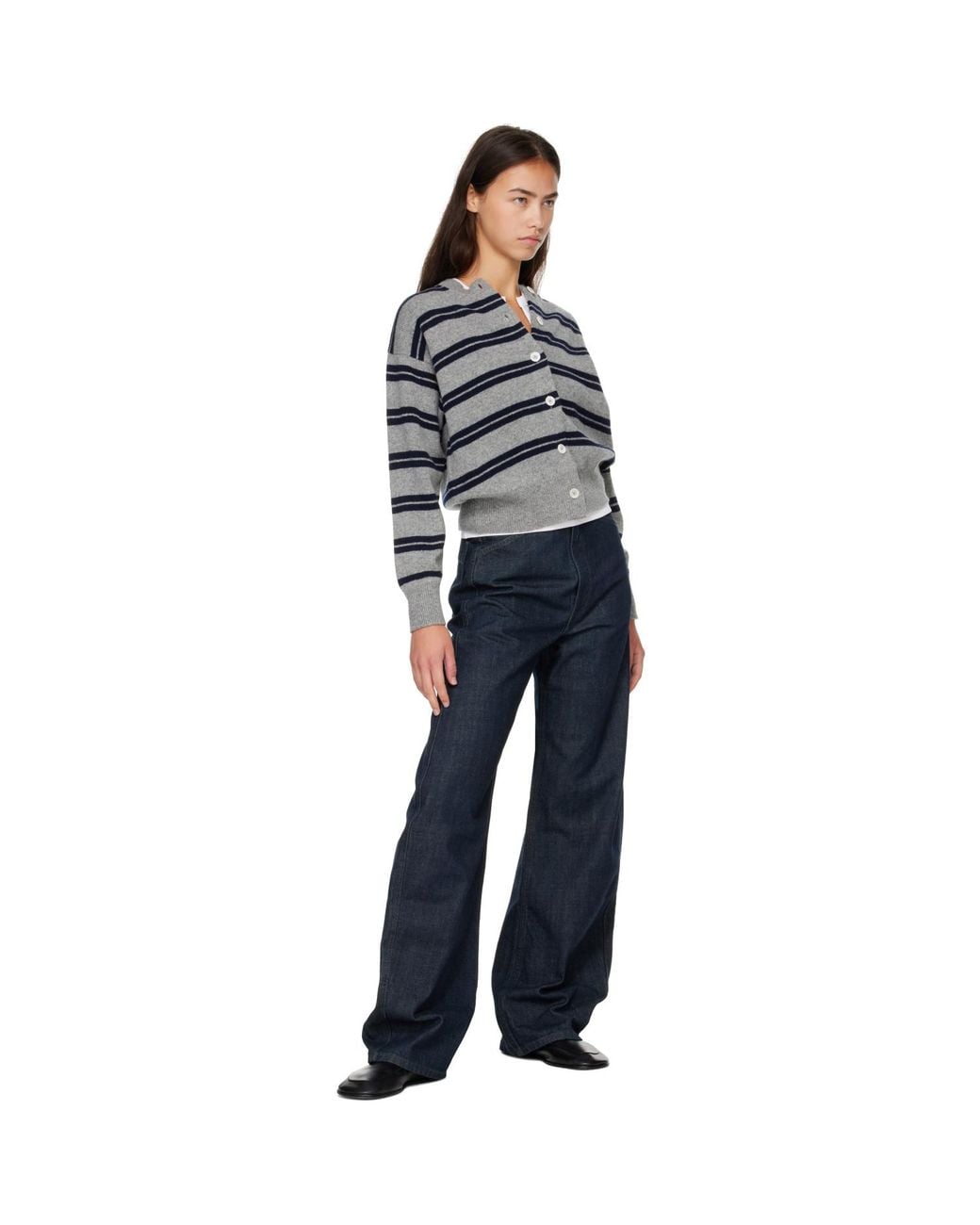 &Daughter Gray Ada Crewneck Cardigan