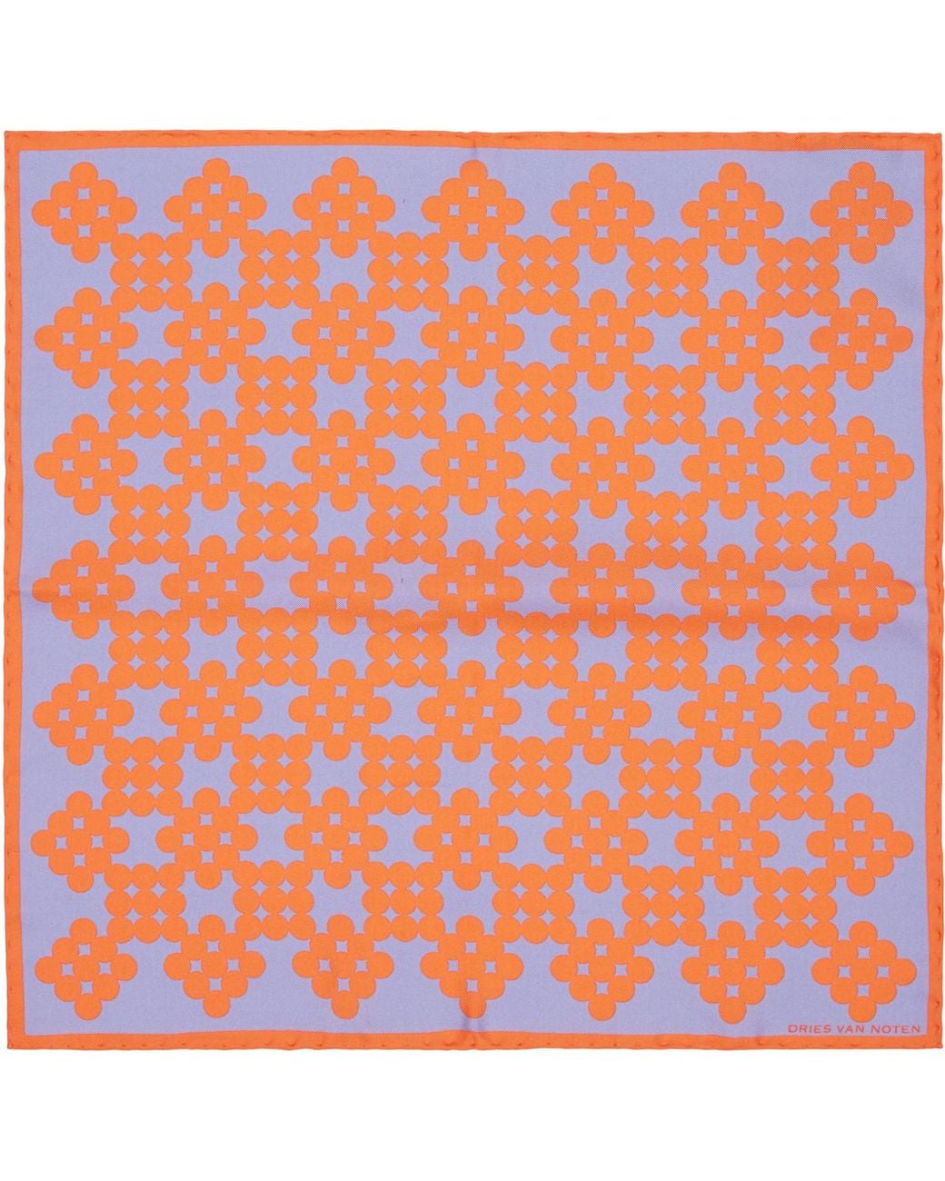 Dries Van Noten Orange Silk Pocket Square for men