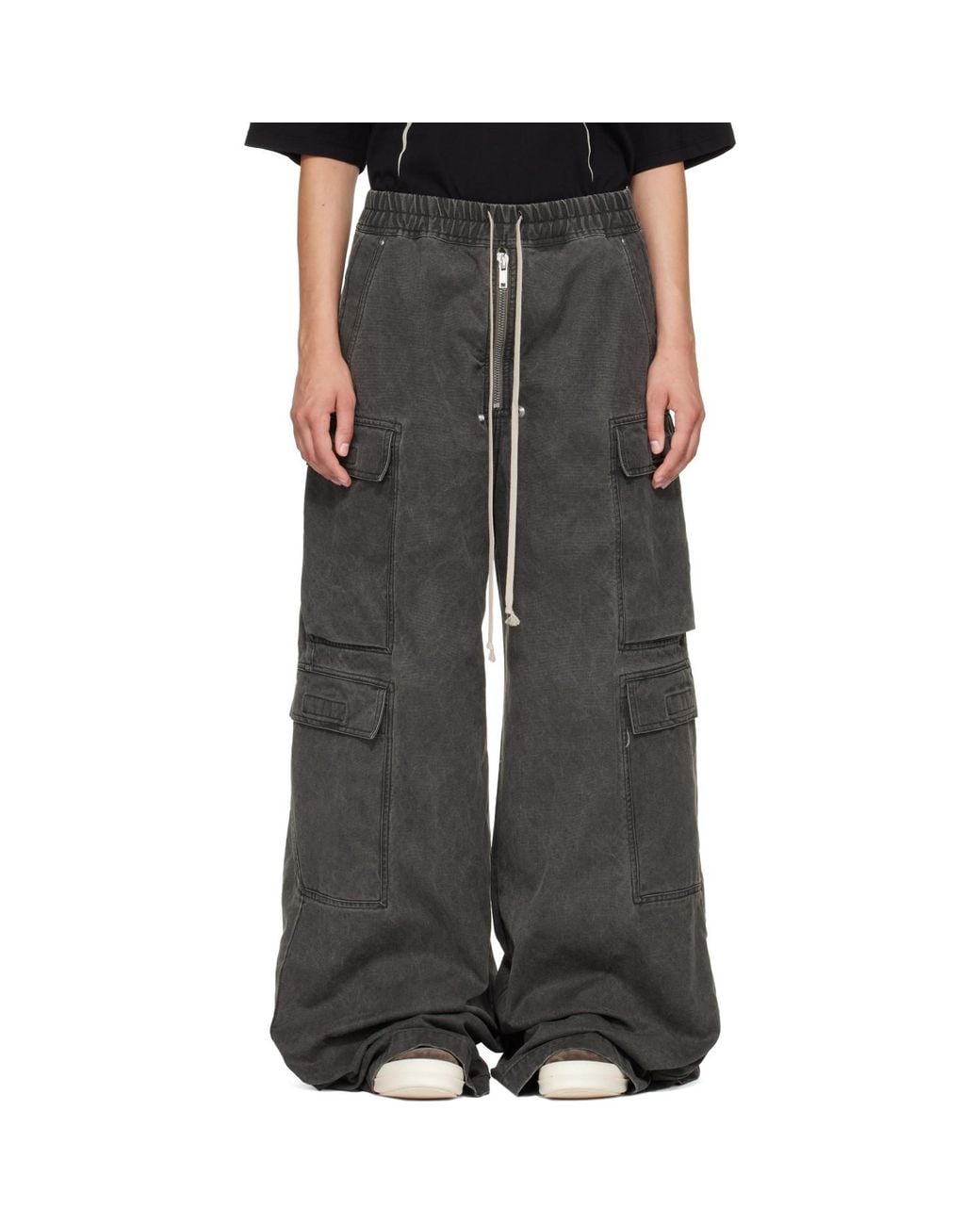 Rick Owens Gray Tower Double Cargo Jumbo Belas Pants