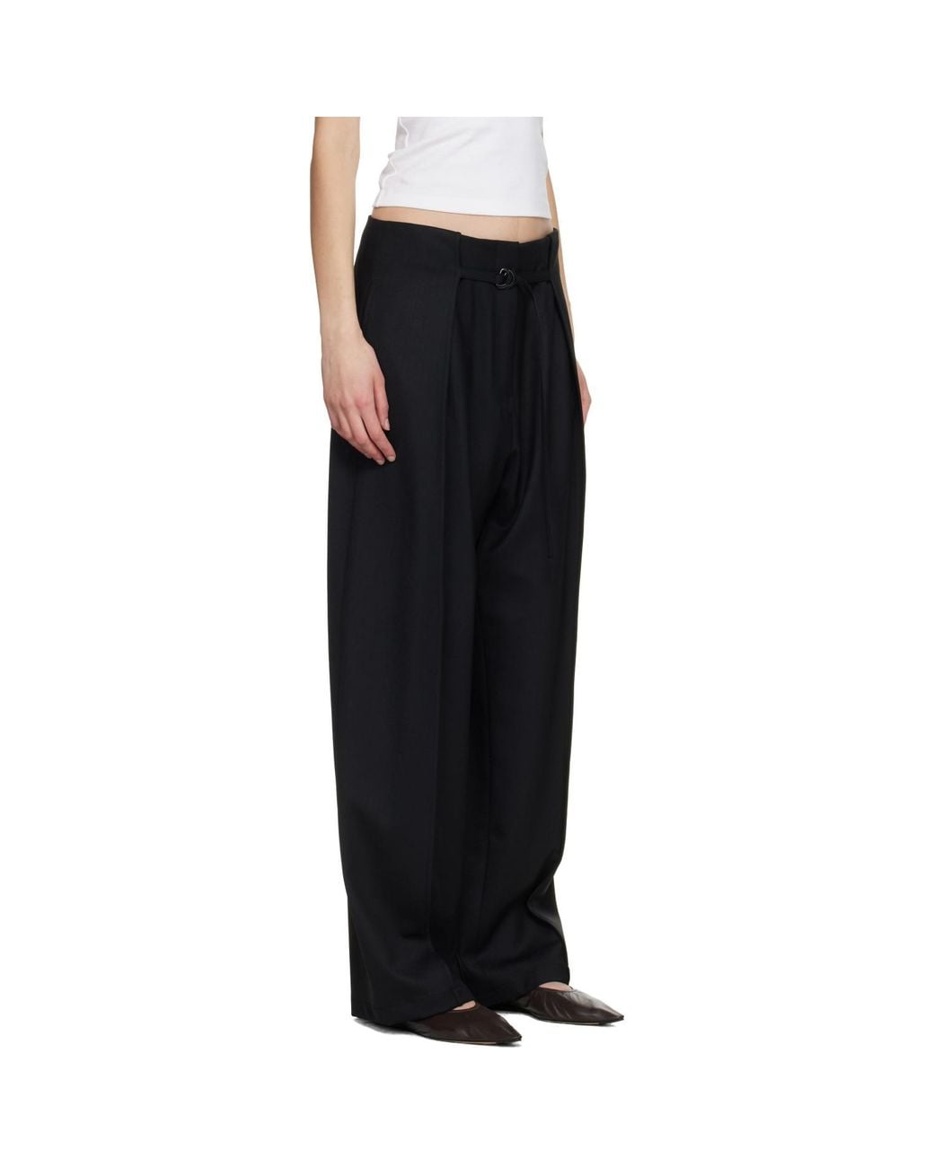 LE17SEPTEMBRE Black Tuck Tailored Trousers