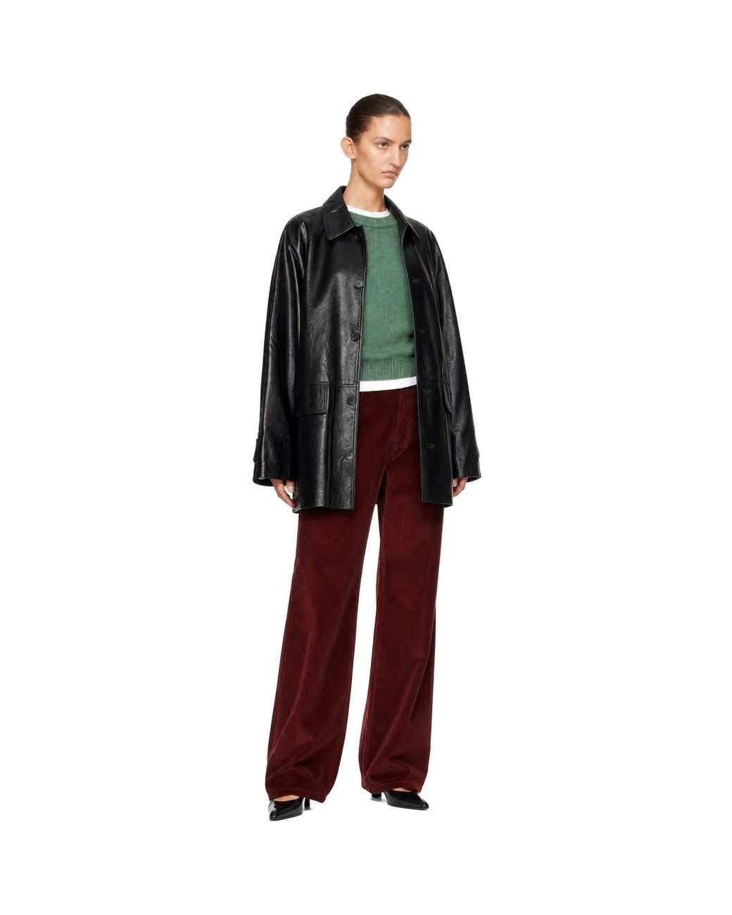 DUNST Black Lily Alter-Leather Half Jacket