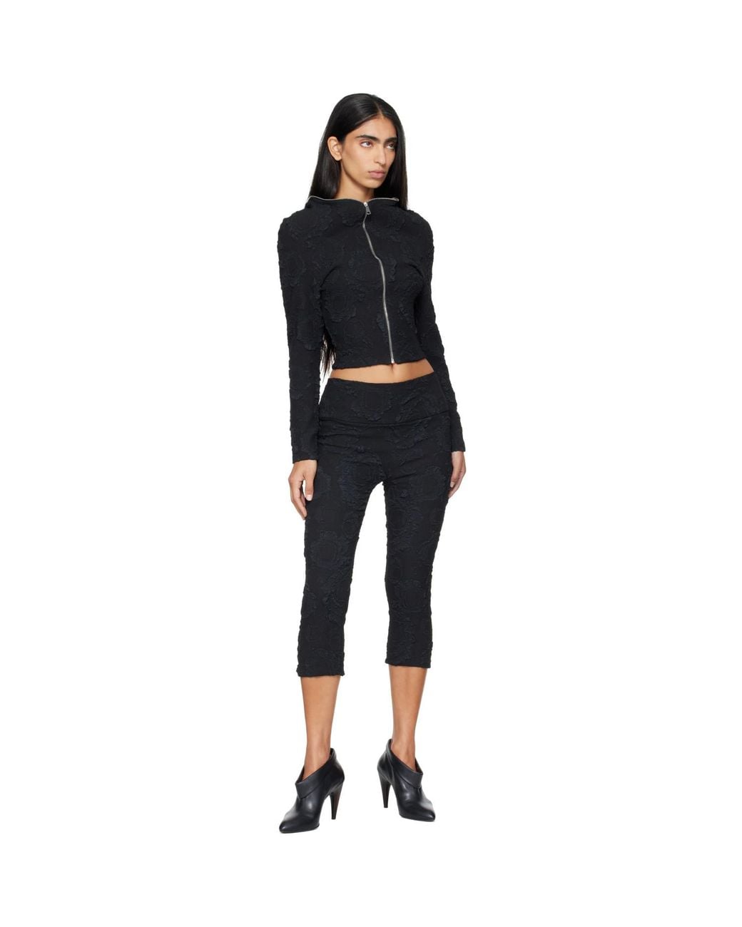 Petra Fargerstrom Black Ssense Exclusive Floral Cropped Leggings
