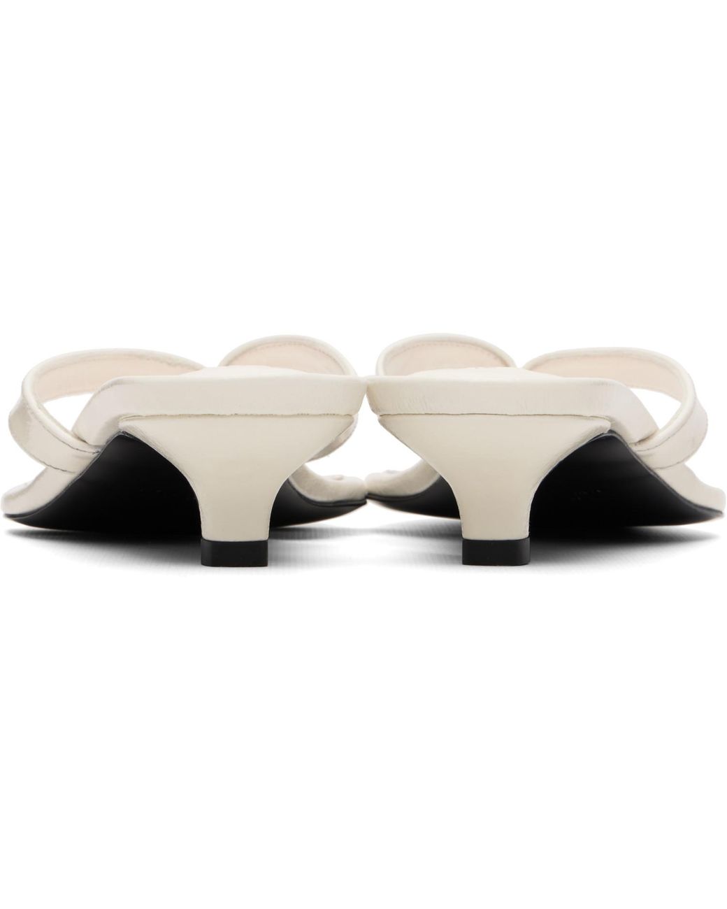 Totême  White Naplack Heeled Flip-Flops
