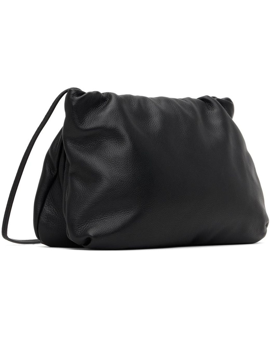 入手困難♪【The Row】Bourse Clutch Bag in Leather Black TR18153B-The-Row-Boarse-