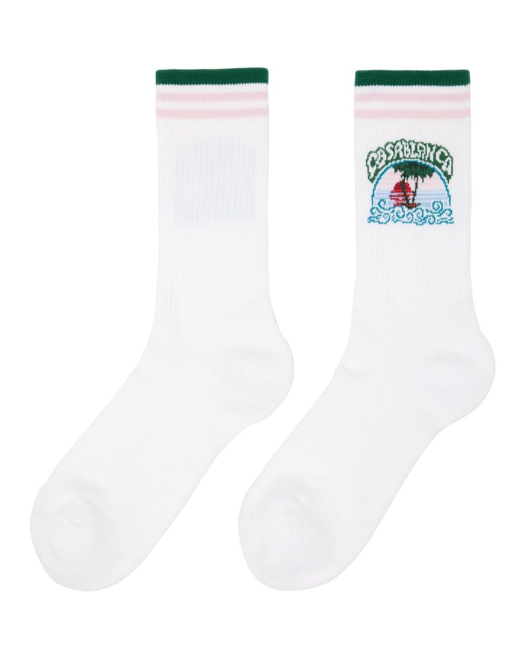 Casablanca White Palm Tree Emblem Socks for men
