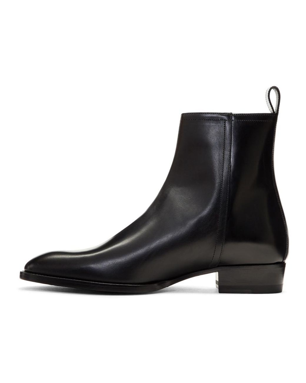 Saint Laurent Black Wyatt Zip Boots for Men | Lyst Saint Laurent Black Wyatt Zip Boots for Men | Lyst
