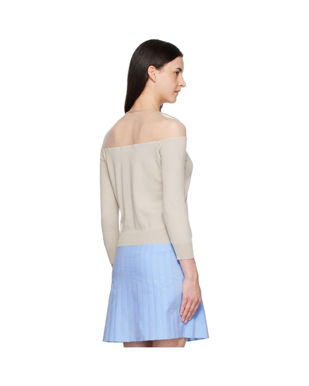 MM6 by Maison Margiela Blue Knit Cardigan
