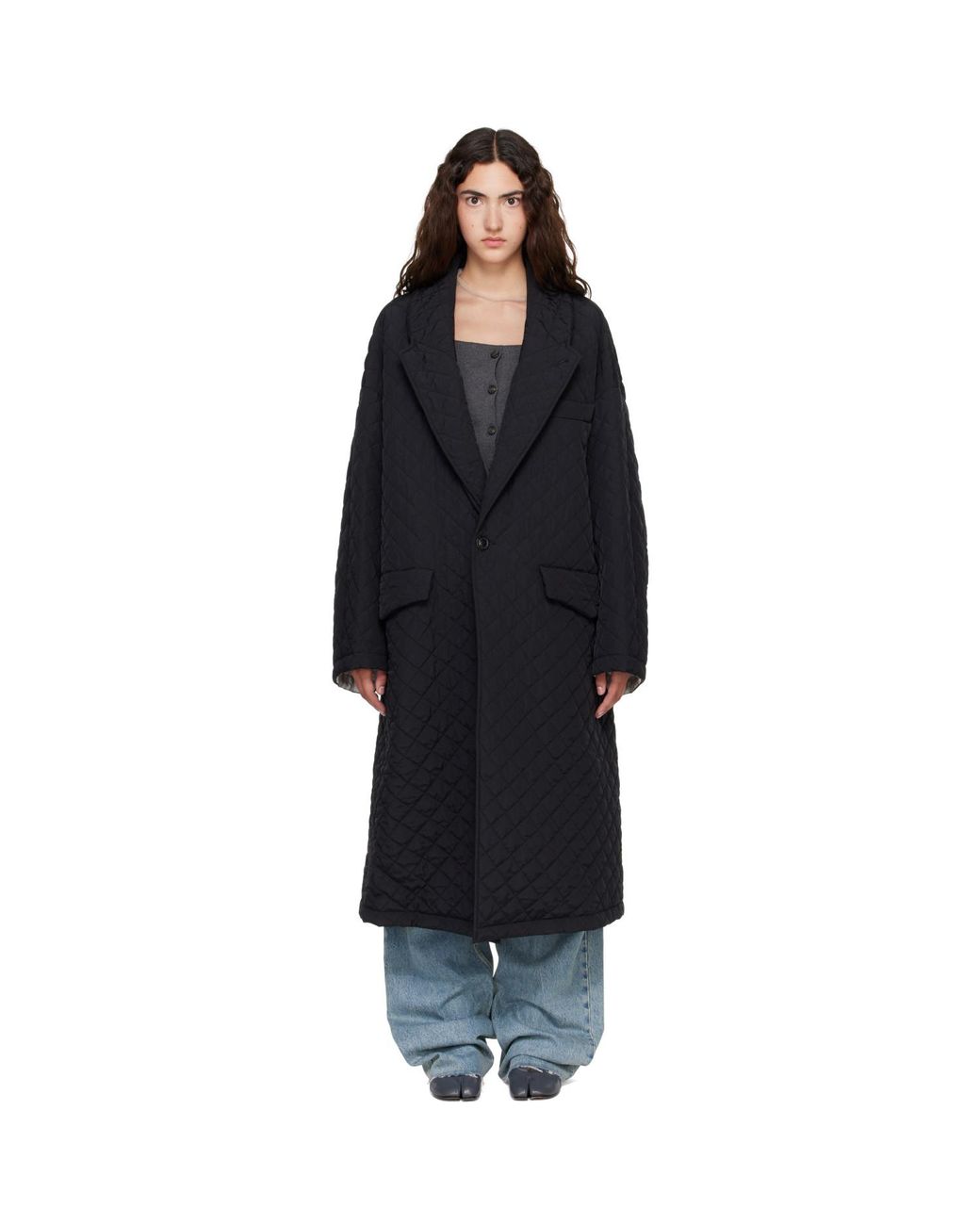 Maison Margiela Black Quilted Coat