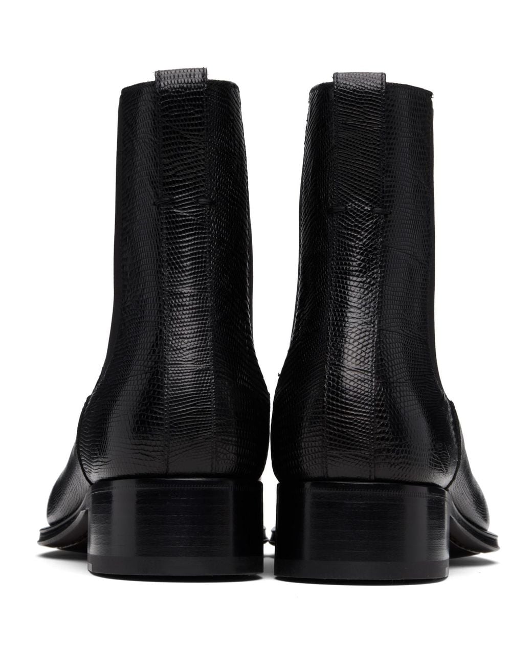 Tom Ford Black Printed Tejus Chelsea Boots for men
