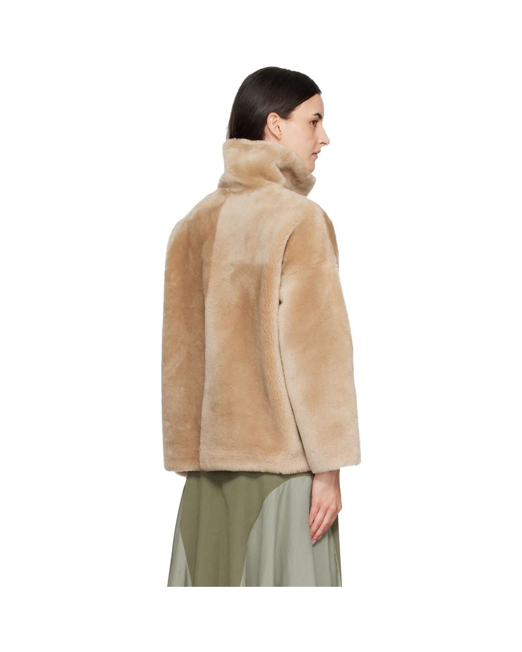 Yves Salomon Natural Lambskin Shearling Jacket