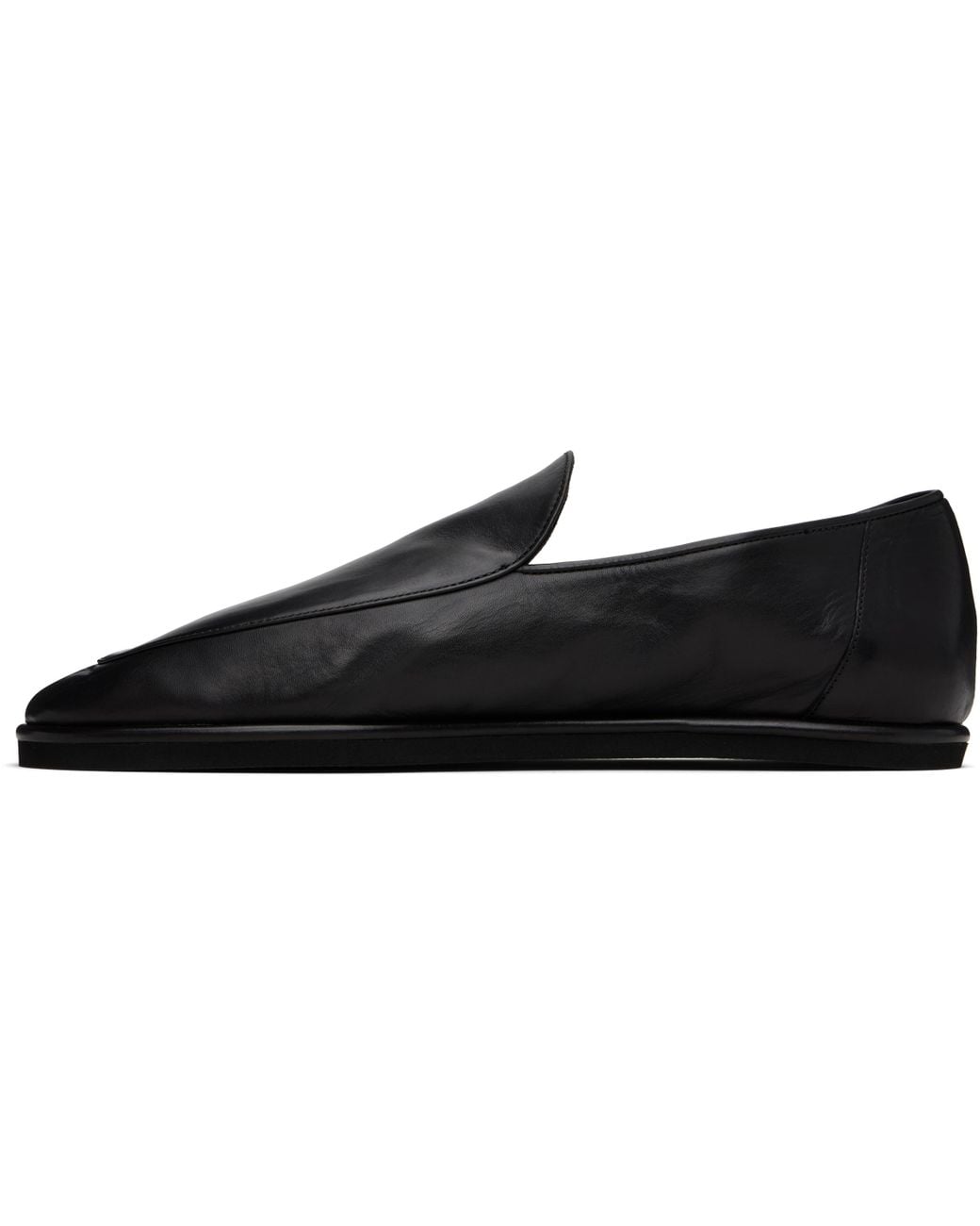 AURALEE Soft Leather Loafers in Black | Lyst