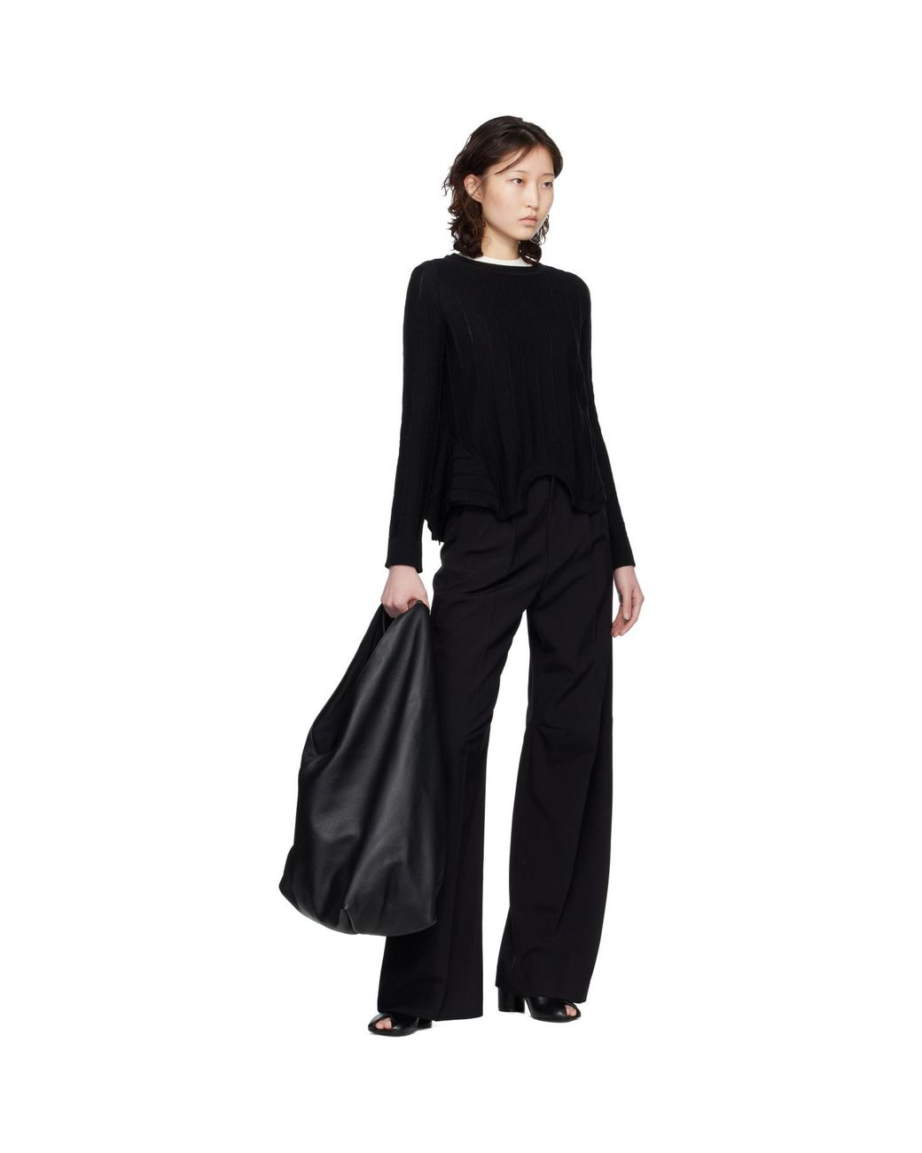 MM6 by Maison Margiela Black Upside Down Sweater