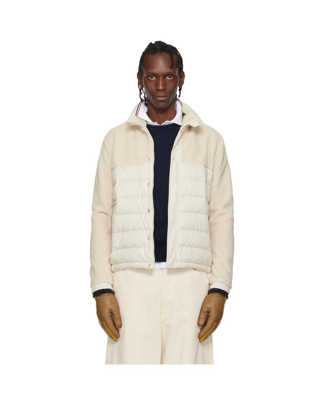 Moncler Natural Mistral Teddy Short Down Jacket for men