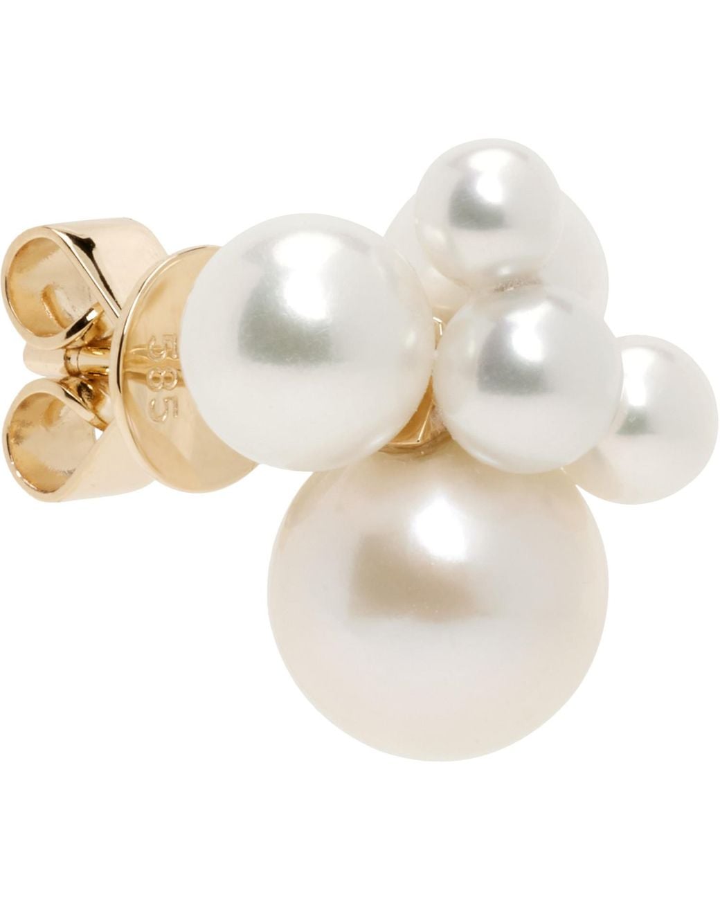 Sophie Bille Brahe White Bisou Single Earring