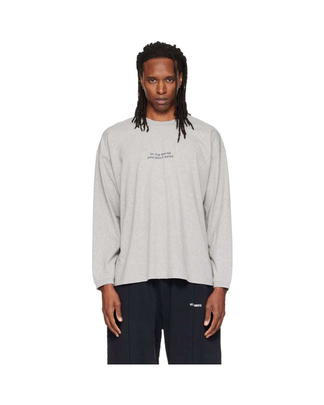 Vetements Gray 'In My World' Longsleeve T-Shirt for men
