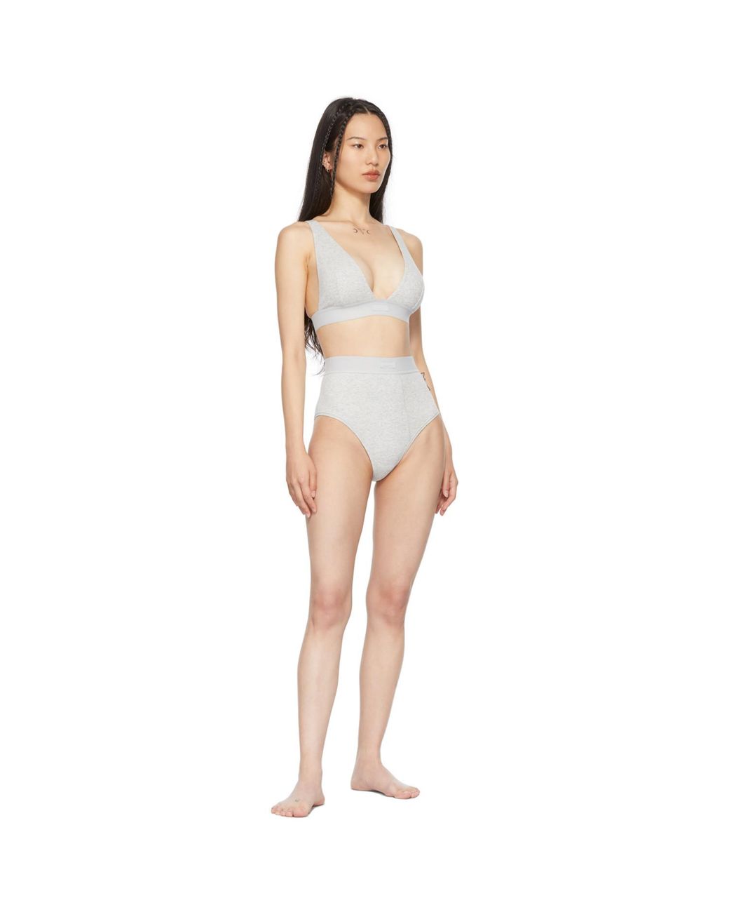 Skims White Cotton 2.0 Plunge Bra
