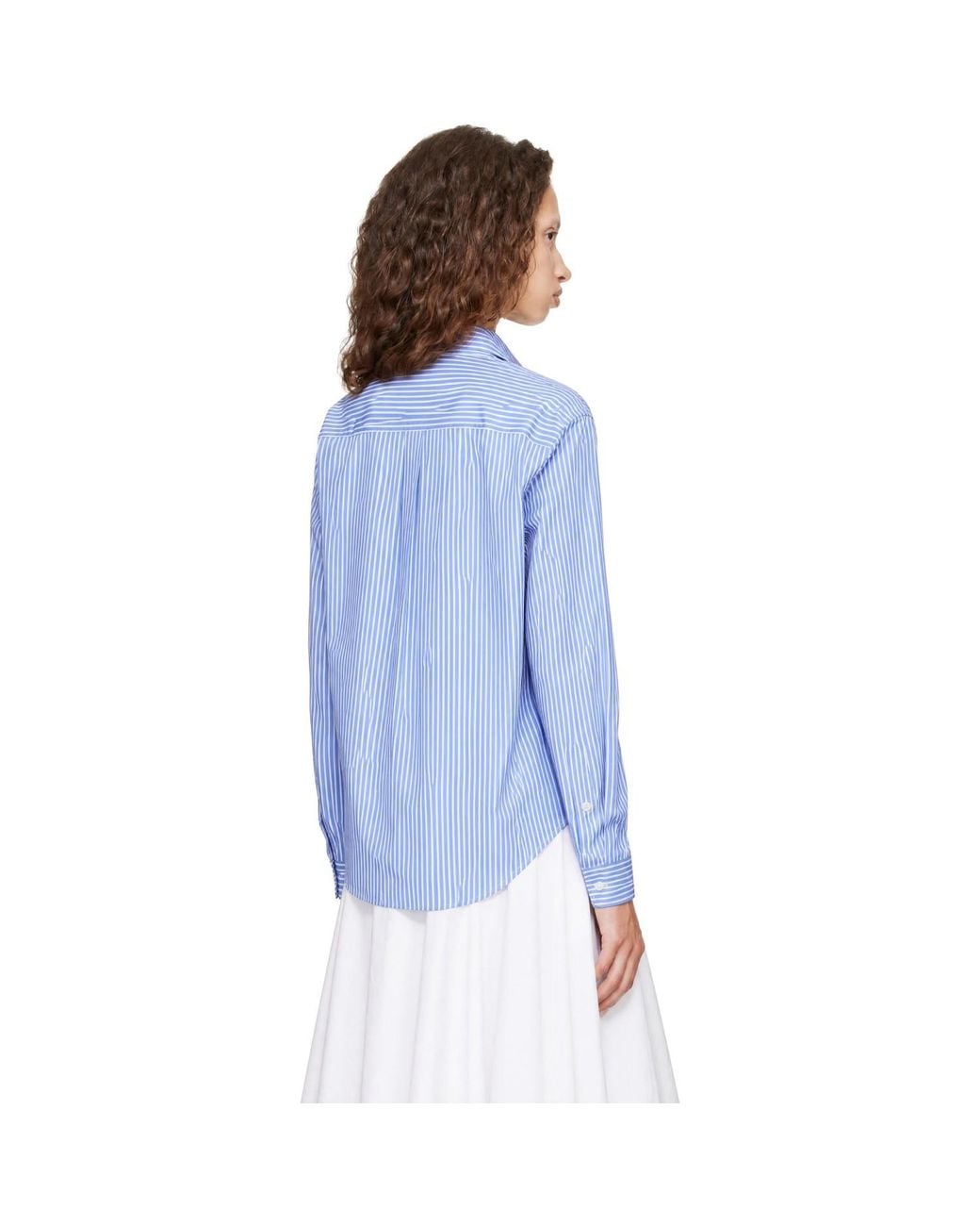 Sporty & Rich Blue Ny Crest Oversized Shirt