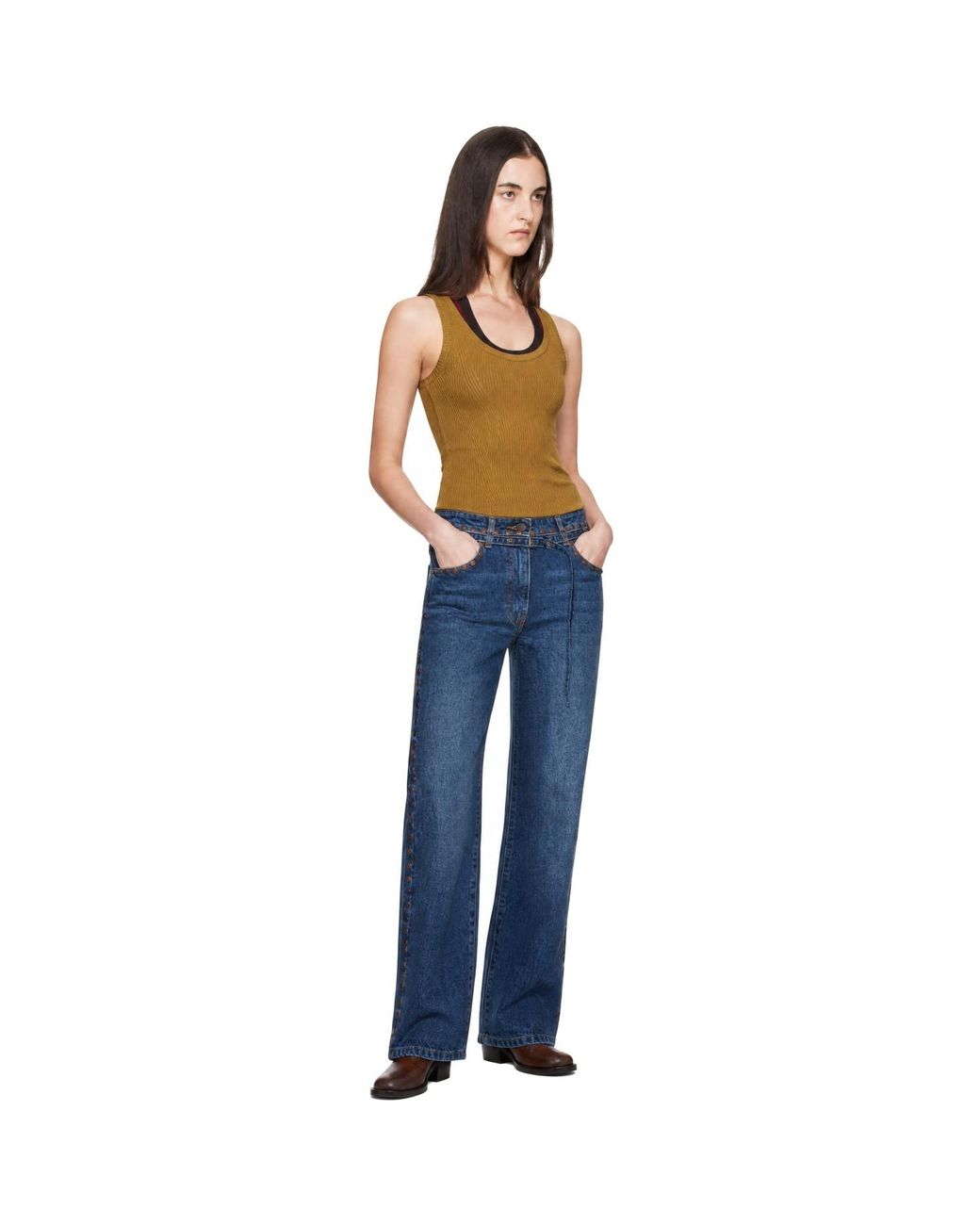 Dries Van Noten Blue Studded Jeans