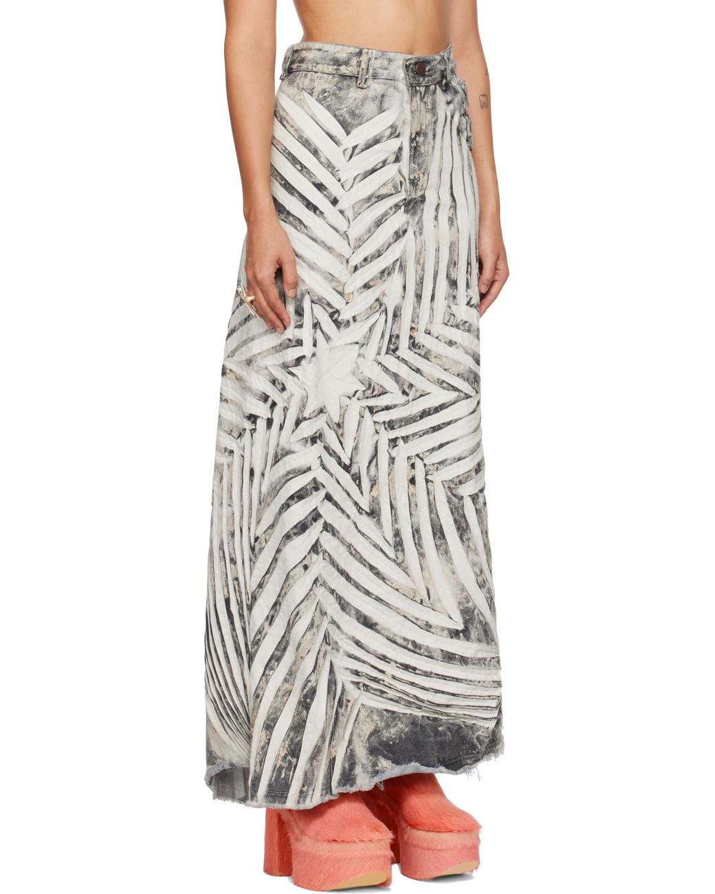 MASHA POPOVA Black Ssense Exclusive & Denim Maxi Skirt