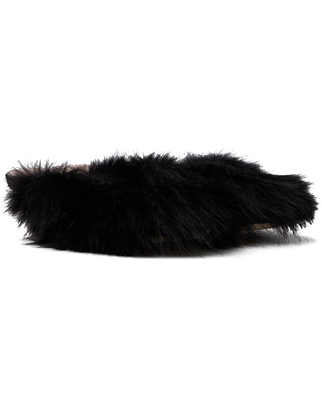 Simone Rocha Black Faux Fur Mule Heels