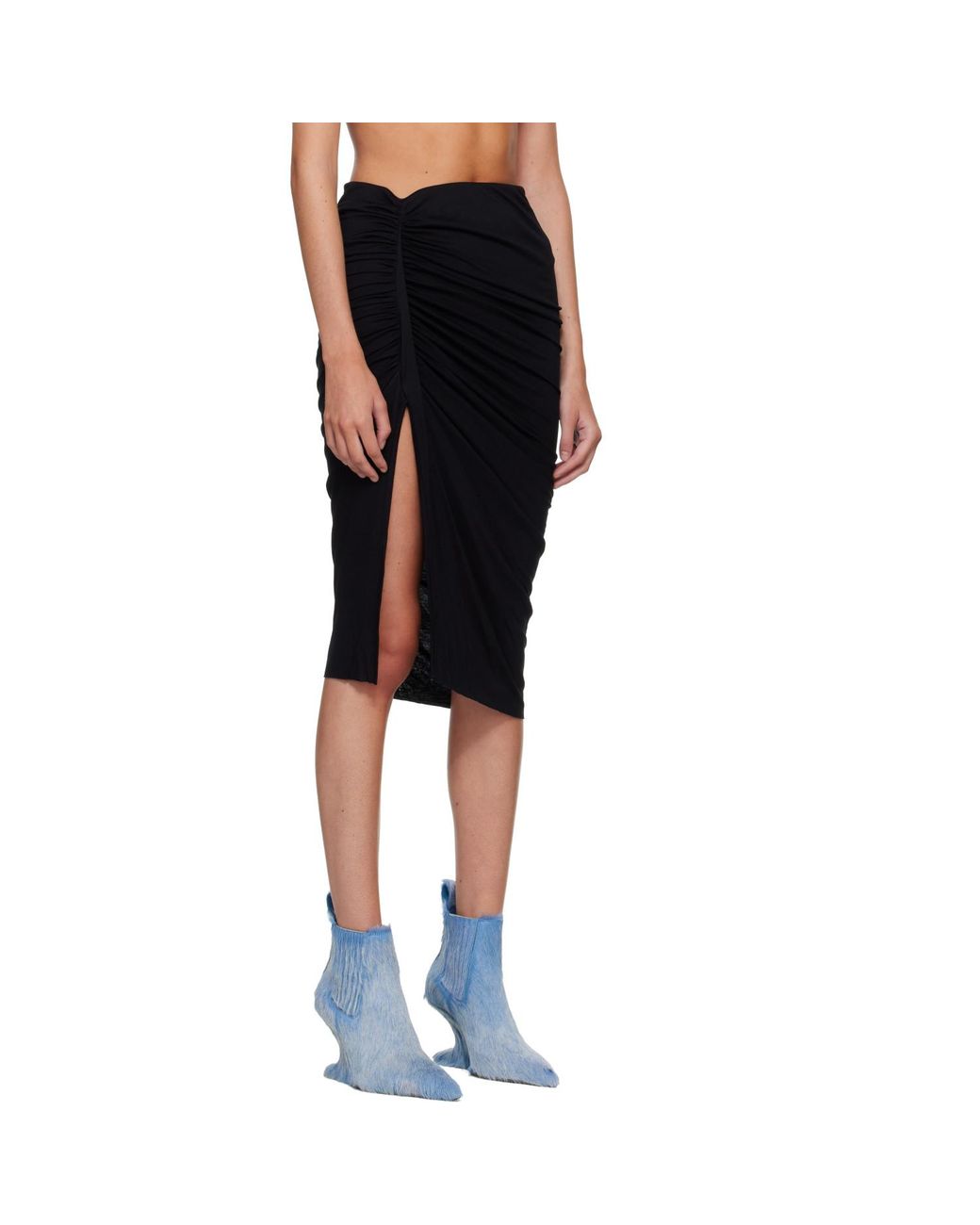 Rick Owens Black Tower Edfu Midi Skirt
