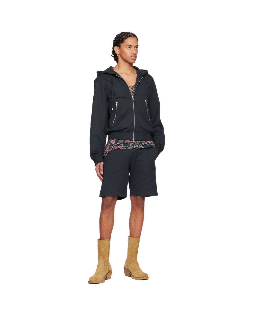 Dries Van Noten Blue Drawstring Shorts for men