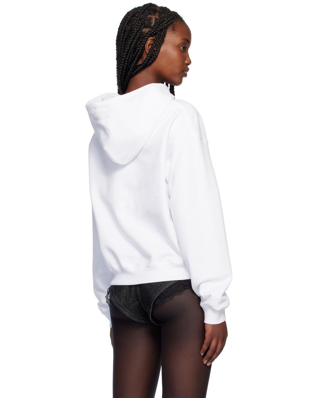 Vetements Oval Logo Zip-Up Hoodie in White | Lyst