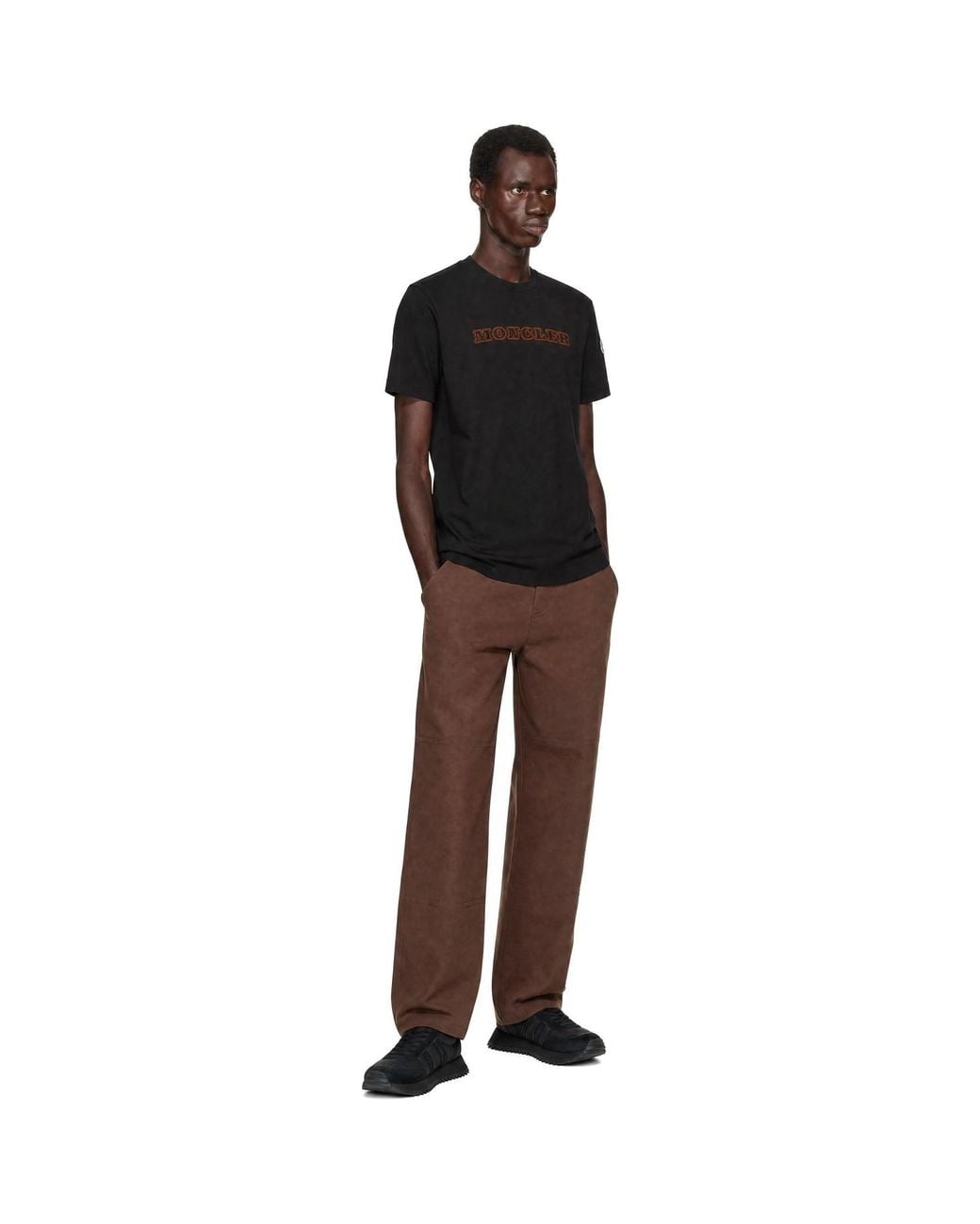 Moncler Black Logo Cotton Jersey T-Shirt for men