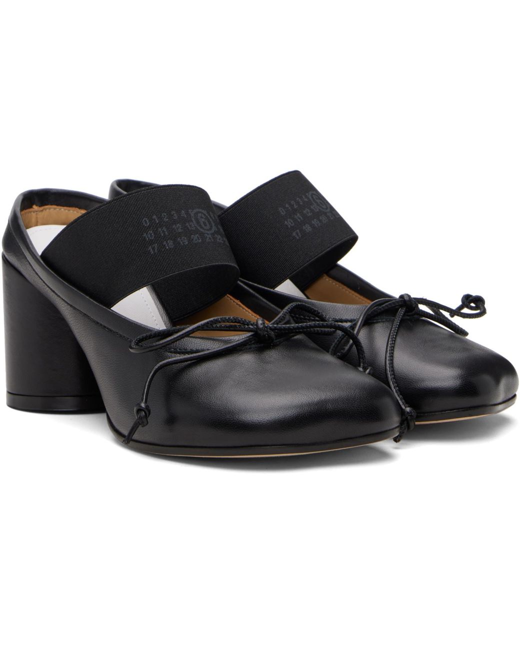 MM6 by Maison Margiela Black Anatomic Numeric Heels