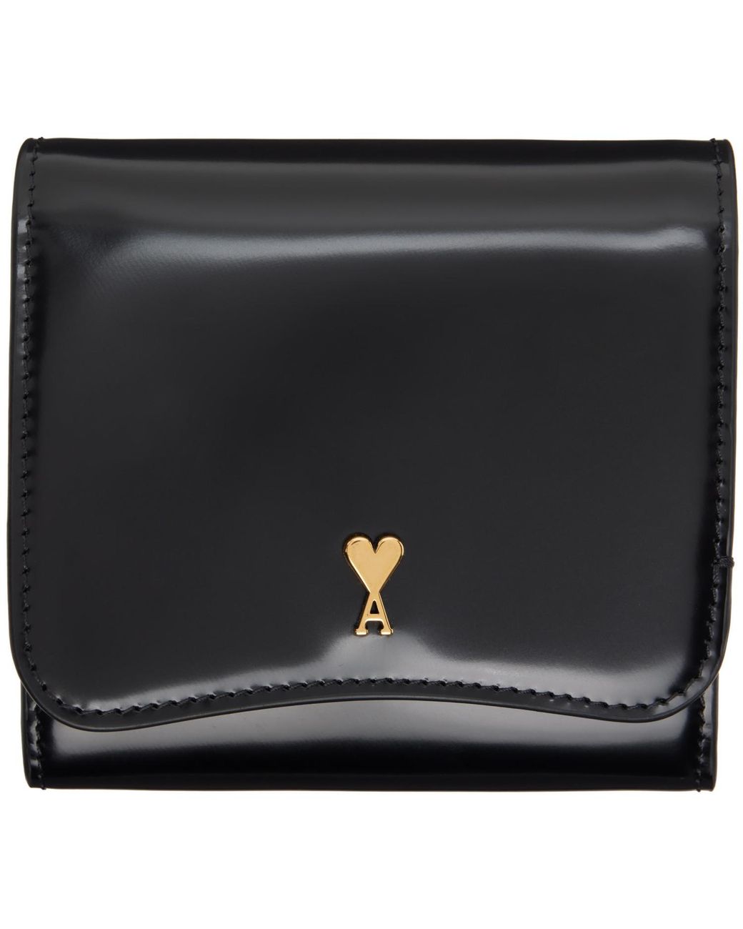 AMI Black Paris Paris Compact Wallet for men