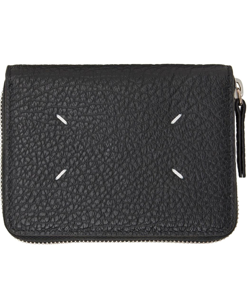 Maison Margiela Black Four Stitches Small Zip Wallet for men