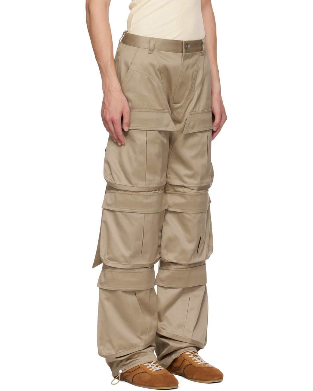 Mugler Natural Cinch Strap Cargo Pants for men