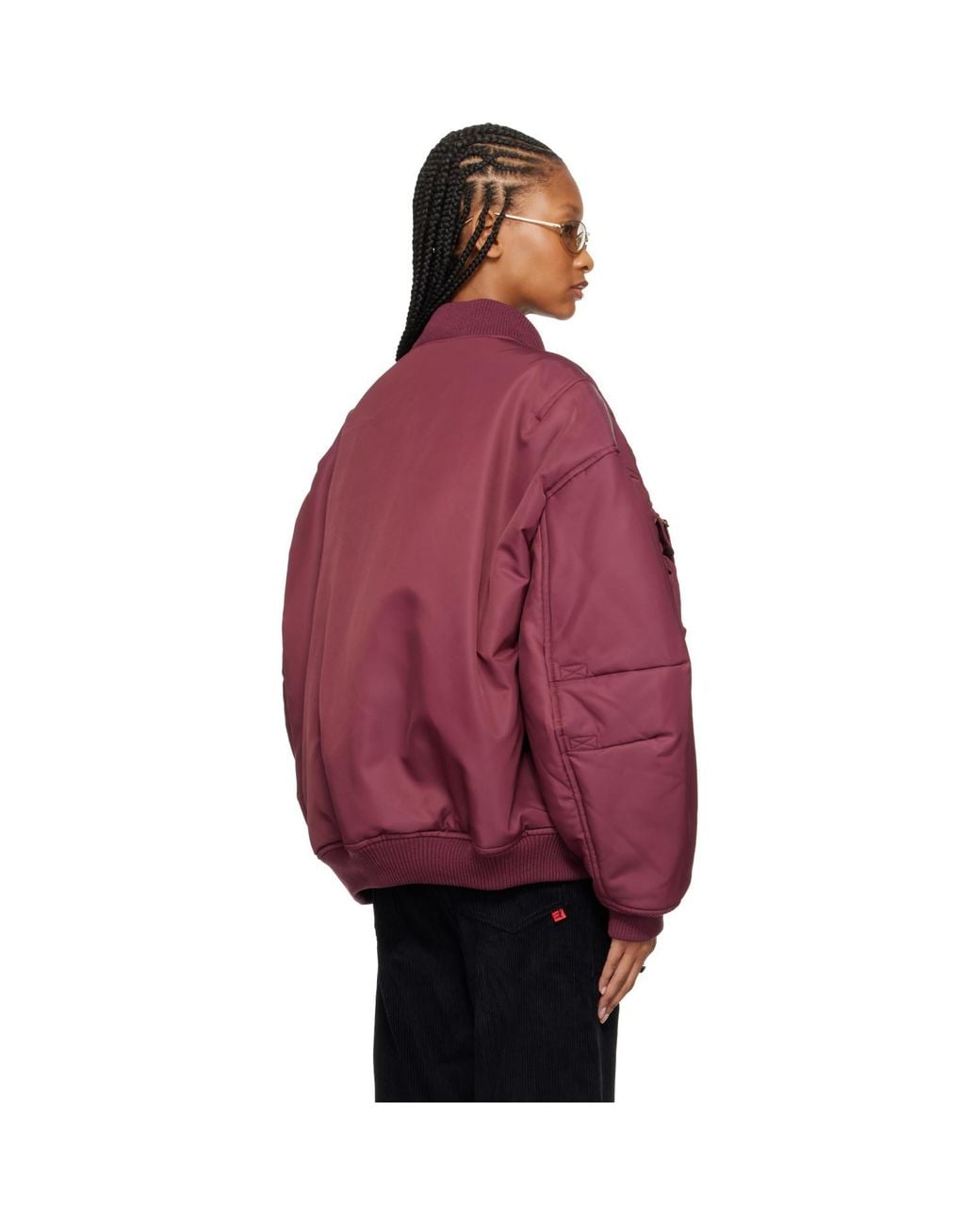 Lu'u Dan Red Burgundy Aviator Jacket