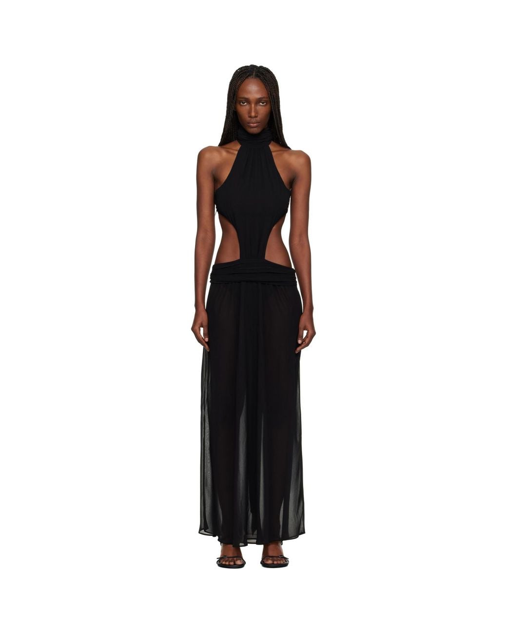 GUIZIO Black Marais Maxi Dress