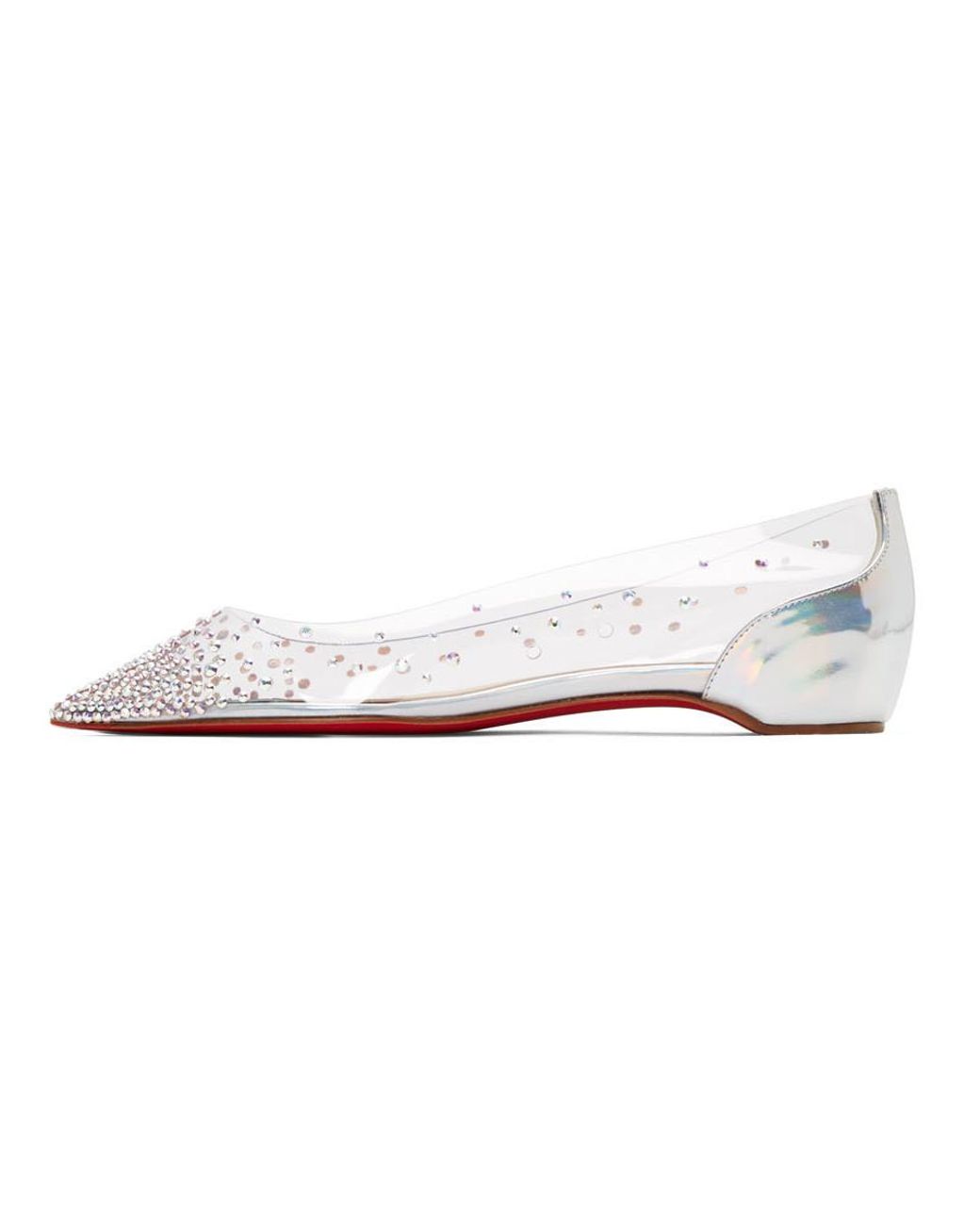 Christine Louboutin degrastrass crystal PVC Flats size 39