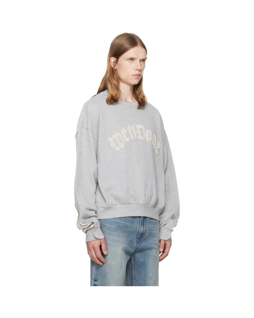 we11done Gray Inside-Out Sweatshirt for men