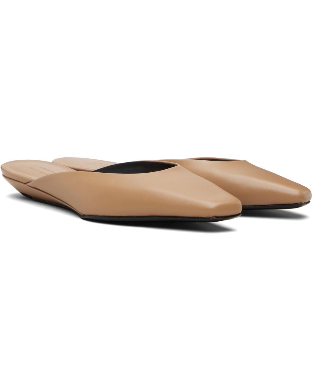 Loulou de Saison Black Tan Diane Calf Leather Mule Flats