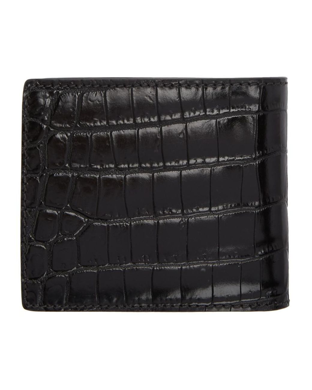 Versace Black Croc Medusa Wallet for Men | Lyst
