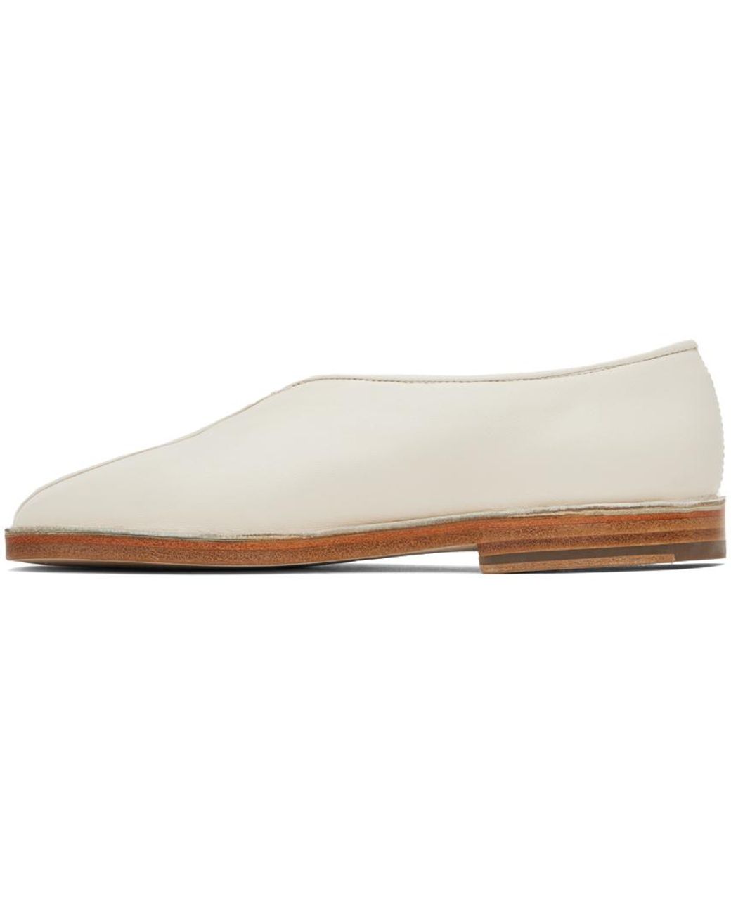 Lemaire White Piped Slippers in Black | Lyst
