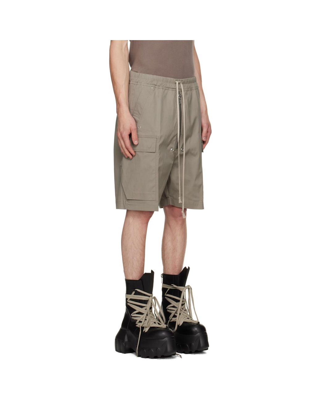 Rick Owens Natural Tower Cargobela Shorts for men