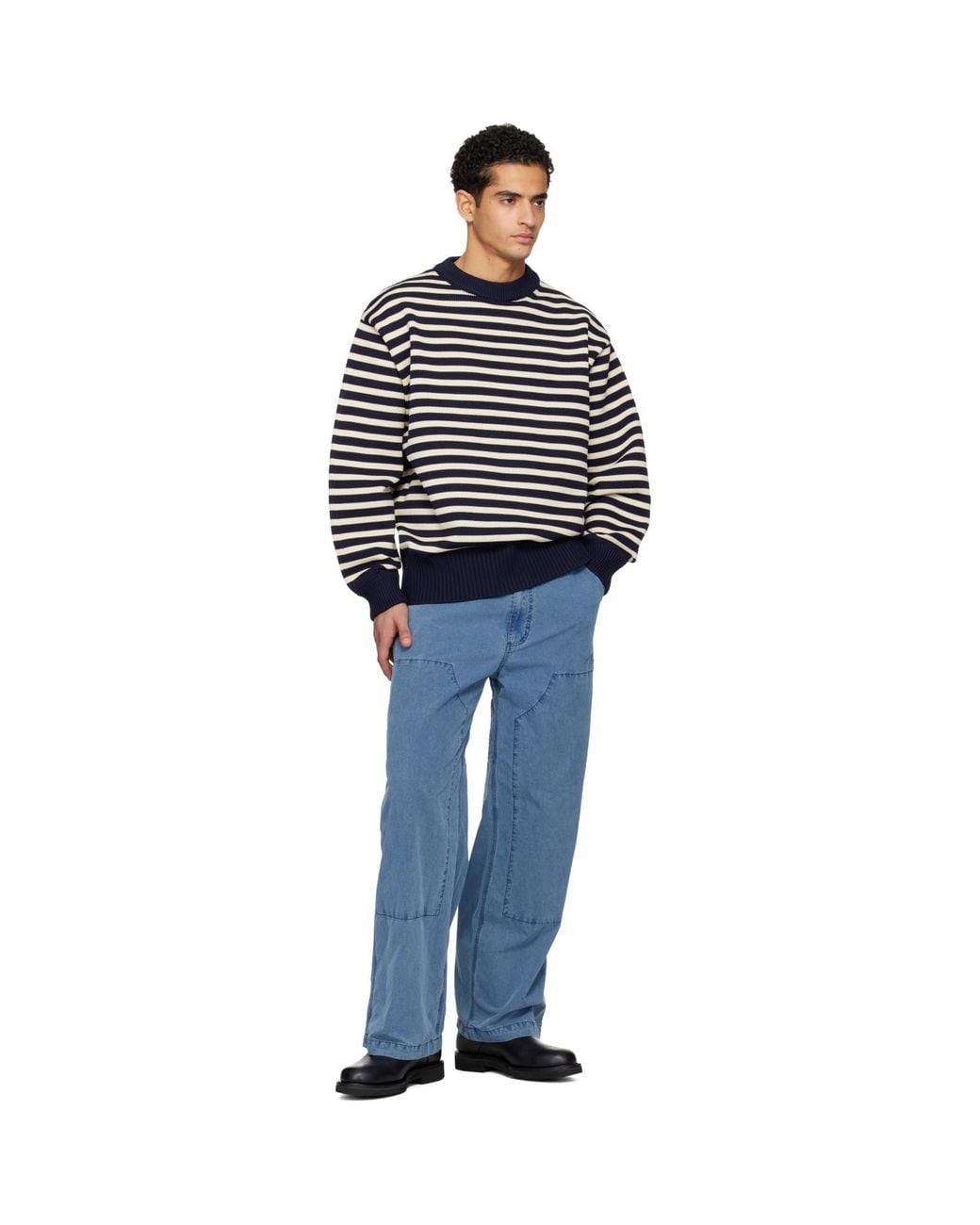 Nanamica Blue Ooal Weather Denim Deck Pants for men