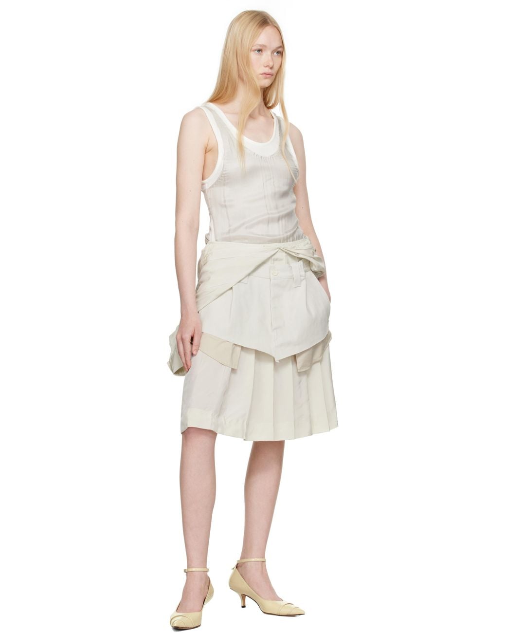 Maison Margiela ベージュ 'Anonymity Of The Lining' ミディアムワンピース Black