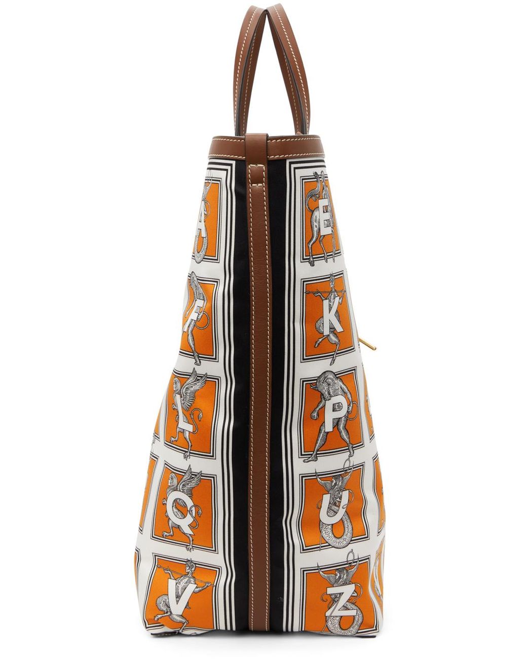 Burberry Mythical Alphabet Silk Tote in Orange for Men | Lyst