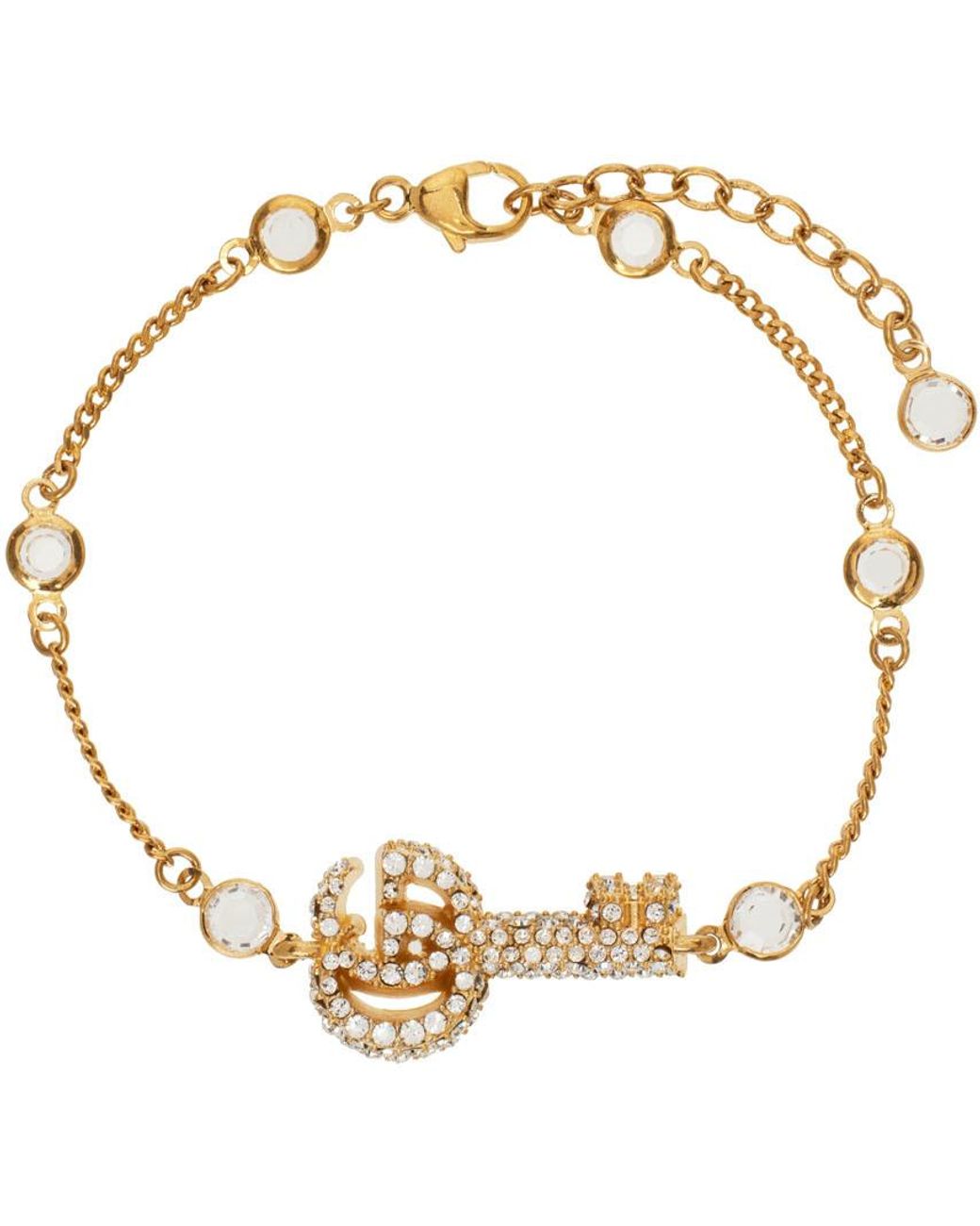 Gucci Gold Double G Key Bracelet in Metallic Lyst